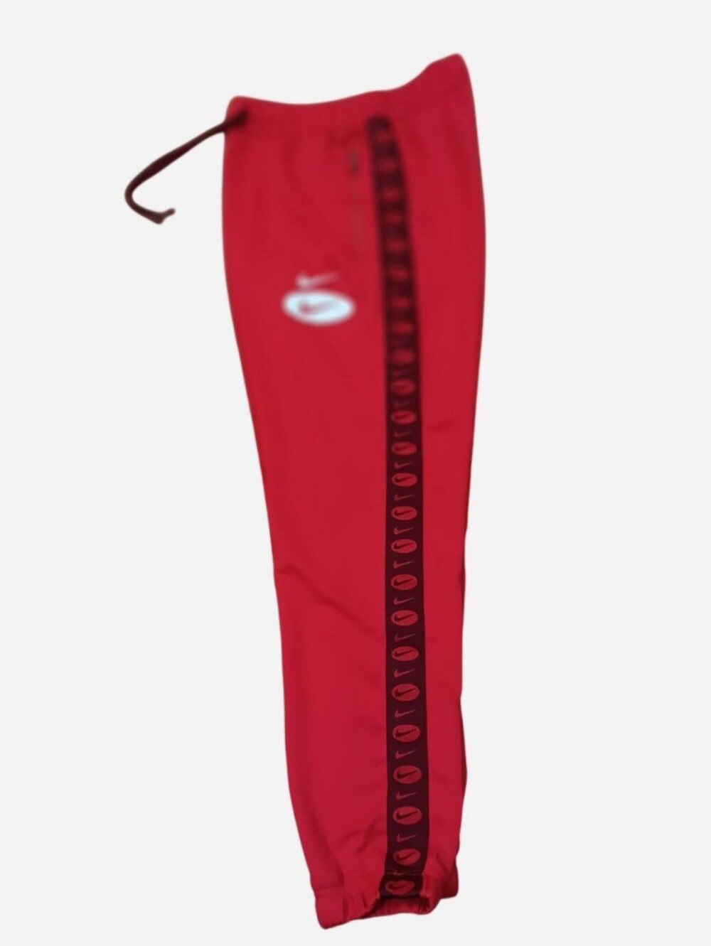Nike Sportswear Men's M Taped Polyknit Track Pants Red Joggers Athleisure Swoosh